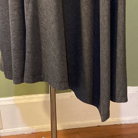 Lane Bryant Solid Dark Gray Thick T-Shirt Dress Womens 22/24 Maxi Asymmetrical - Picture 4 of 10